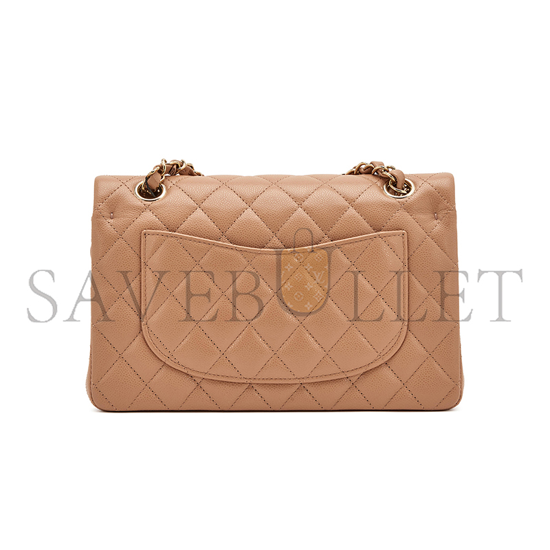Ch**el master quilted caviar small classic double flap bag dark beige 203204 (23*14.5*6cm)